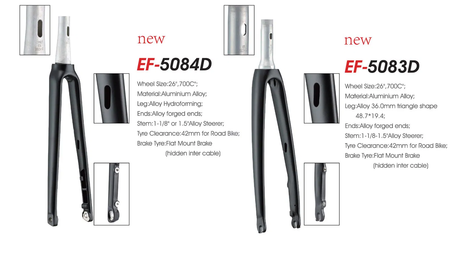 Aluminum MTB Rigid Fork 26/27.5er Mountain Bike Bicycle Fork