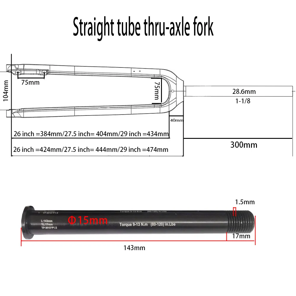 Giclibi Carbon Front Fork MTB Road Bike Fork